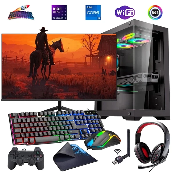 i7 13700F 16GB DDR4 512GB m2 12GB ARC B580 24" Monitörlü Oyun Bilgisayarı (Gaming SET) ürün görseli