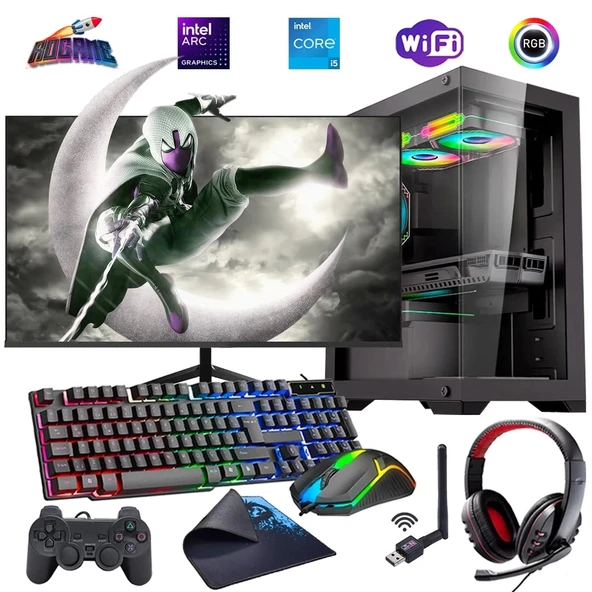 i5 14400F 16GB DDR4 512GB m2 12GB ARC B580 24" Monitörlü Oyun Bilgisayarı (Gaming SET) ürün görseli