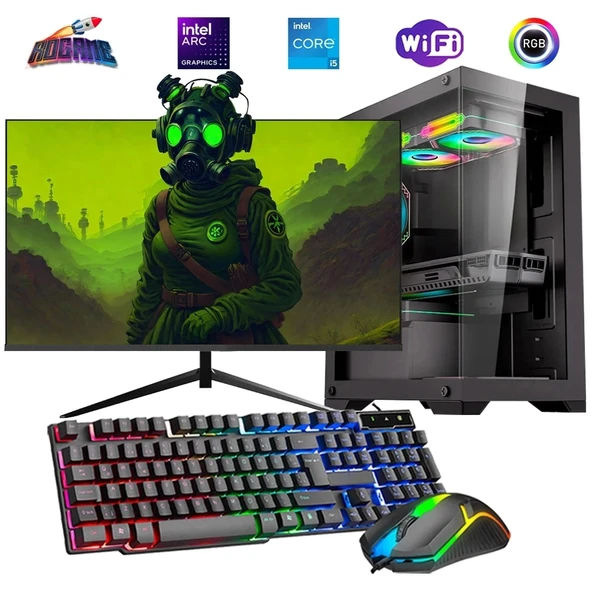 i5 14400F 16GB DDR4 512GB m2 12GB ARC B580 24" Monitörlü Oyun Bilgisayarı