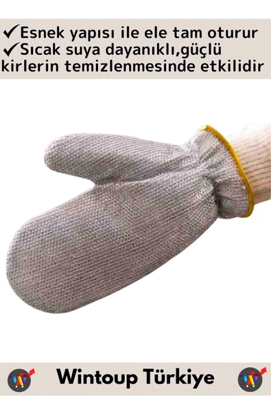 Yüksek Kaliteli Sıcak Su Isıya Dayanıklı Esnek Yağ Kir Temizleyici Alüminyum Bulaşık Eldiveni 1 Çift - 2