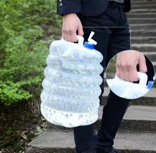 Katlanır  Su Bidonu 15Litre Katlanabilir Musluklu Su Bidonu ( YER KAPLAMAZ ) - 6