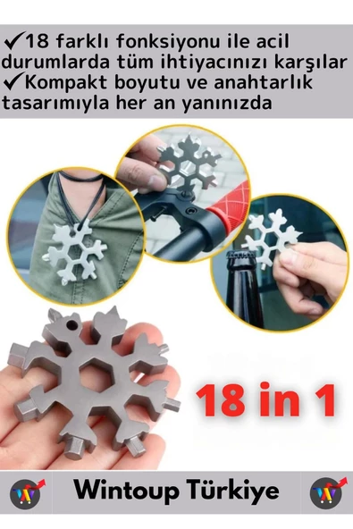 Kompakt Çok Şık Kolye Anahtarlık Tornivada 18in1 Çok Fonksiyonlu Dekoratif Kartanesi Tornavida Seti - 2