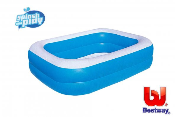 POMPA+ÖRTÜ Seçenekli,Bestway 12819 Şişme Aile Havuz 211x132x46cm - 3