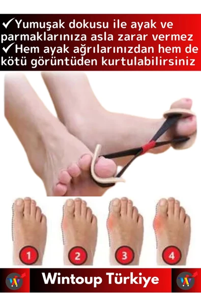 Premium Ortopedik Ekstra Yumuşak Rahat Bunyon Ayak Baş Parmak Egzersiz Fizyoterapi Direnç Lastiği - 2