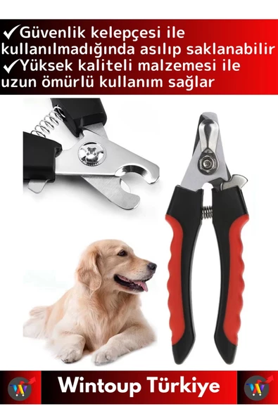 Premium Yüksek Kaliteli Güvenlik Kelepçeli Asmalı Petshop Evcil Hayvan Pet Kedi Köpek Tırnak Makası - 2