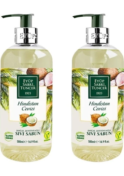 Doğal Zeytinyağlı Hindistan Cevizi Sıvı Sabun 500 ml x2 ürün görseli 1