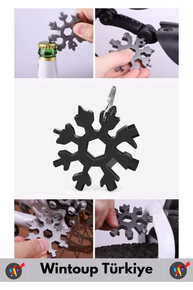 Kompakt Çok Şık Kolye Anahtarlık Tornivada 18in1 Çok Fonksiyonlu Dekoratif Kartanesi Tornavida Seti - 3