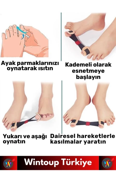 Premium Ortopedik Ekstra Yumuşak Rahat Bunyon Ayak Baş Parmak Egzersiz Fizyoterapi Direnç Lastiği - 3