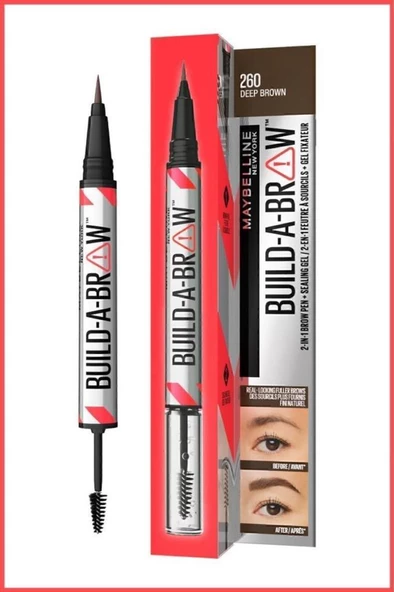 Maybelline New York Build a Brow 2in1 Kaş Kalemi ve Jeli Deep  260 - 2