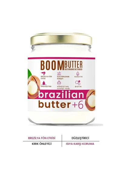 Boom Butter Brazilian Butter Keratin Onarıcı Saç Düzleştirici 190 ML