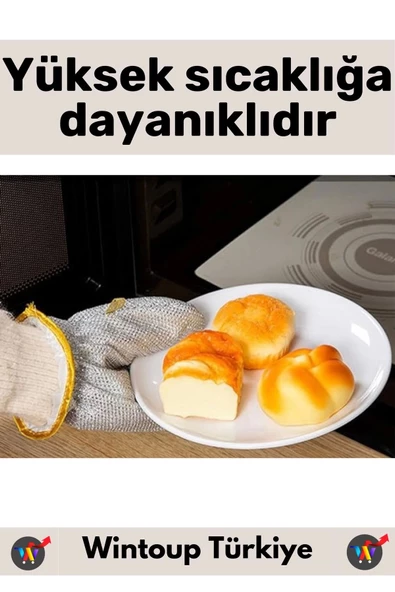 Yüksek Kaliteli Sıcak Su Isıya Dayanıklı Esnek Yağ Kir Temizleyici Alüminyum Bulaşık Eldiveni 2 Çift - 3