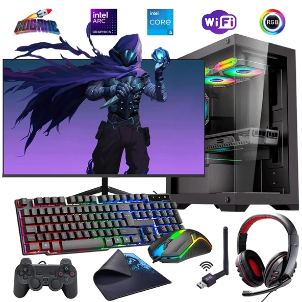 i5 14400F 16GB DDR4 512GB m2 12GB ARC B580 27" 165Hz Monitörlü Oyun Bilgisayarı (Gaming SET)