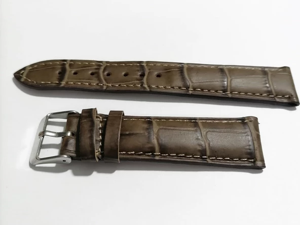 Fado&Her Saate Uyumlu Hakiki  Dana  Derisi  Saat Kordonu 20   mm ( 125 ) - Resim 2