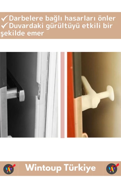 Premium Yüksek Kaliteli Darbe Hasar Gürültü Önleyici Anti Çarpışma Silikon Kapı Kolu Stoperi 1 Adet - 2