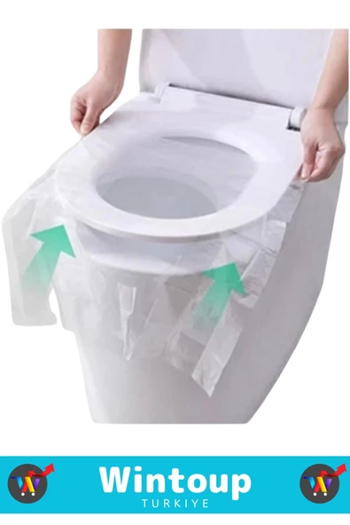 Premium Kompakt Çanta Boy Hijyenik Tam Kaplama Tek Kullanımlık Tuvalet Klozet Kapak Poşeti 50 Adet - 3