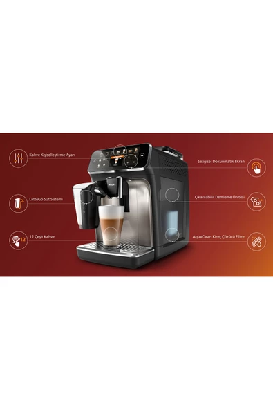 Philips 5400 Serisi EP5447/90 Tam Otomatik Espresso Makinesi - 8