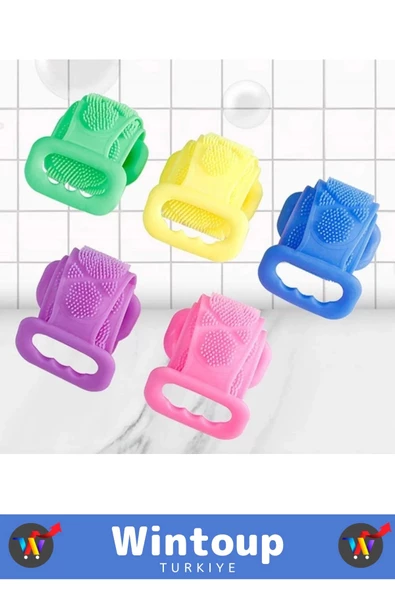 Premium Seri Yüksek Kaliteli Ergonomik Tutma Saplı Masaj Etkili Çift Taraflı Silikon Banyo Kesesi - 3