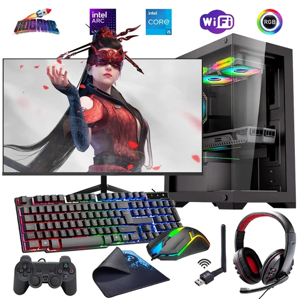i5 13400F 16GB DDR4 512GB m2 12GB ARC B580 24" Monitörlü Oyun Bilgisayarı (Gaming SET) ürün görseli