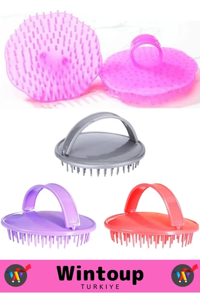 Özel Üretim Yüksek Kaliteli Rahatlatıcı Masaj Etkili Banyo Duş Mini Saç Yıkama Fırçası - 3