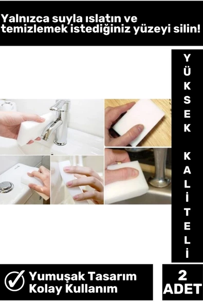 Özel Üretim Yüksek Kaliteli Nano Teknoloji Mutfak Lavabo Otomobil Sihirli Temizlik Süngeri 2 Adet - 2