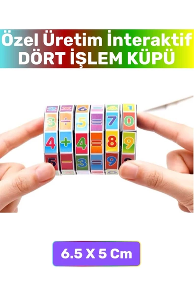 Okul Öncesi Kompakt İnteraktif Matematik Toplama Çıkarma Çarpma Bölme Dört İşlem Eğitici Oyun Küpü