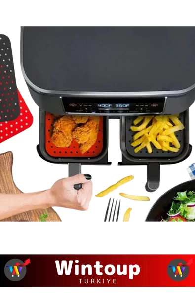 Özel BPA Free Isıya Dayanıklı Kolay Temizlenir Airfryer Fırın Esnek Silikon Pişirme Kağıdı 4 Adet - 5