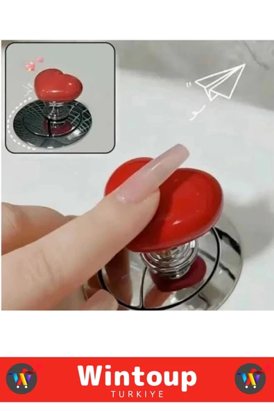 Özel Tasarım Montaj Gerektirmeyen Hijyenik Kalp Tasarımlı Yapışkanlı Klozet Sifon Tuşu - 3