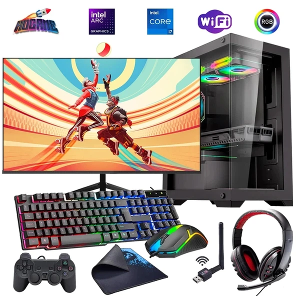 i7 14700F 32GB DDR4 1TB M2 12GB ARC B580 24" Monitörlü Oyun Bilgisayarı (Gaming SET)