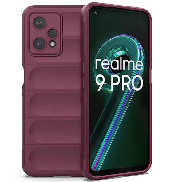 Realme 9 Pro 5G Kılıf Elde Tutma Kolaylıkla Kaydırmaz Kenar Line Dizayn Optietnik Kapak