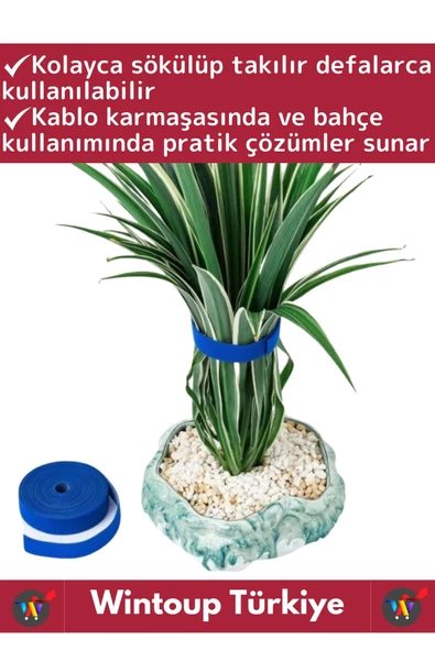 Özel Yüksek Kaliteli Kablo Bahçe Düzenleyici Çok Amaçlı Cırt Cırt Düzenleyici Organizer 5Metre 3Adet - 2