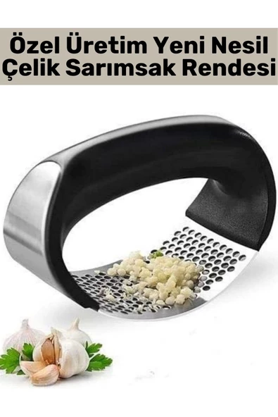 Premium Yüksek Kaliteli Garlic Press Rahat Tutuş Gondol Tasarım Çelik Yeni Nesil Sarımsak Rendesi ürün görseli