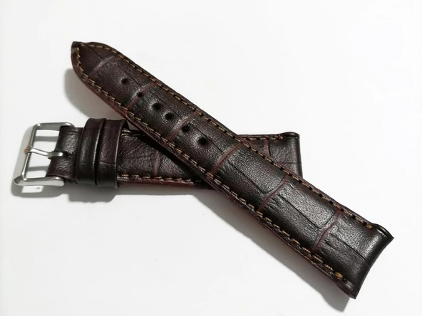 Fado&Her Saate Uyumlu Hakiki  Dana  Derisi  Saat Kordonu 20   mm ( 128 )  kahverengi ürün görseli