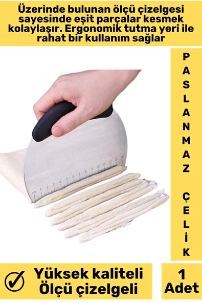 Premium Yüksek Kaliteli Paslanmaz Çelik Ölçü Çizelgeli Hamur Kesme Şekillendirme Spatulası - 2