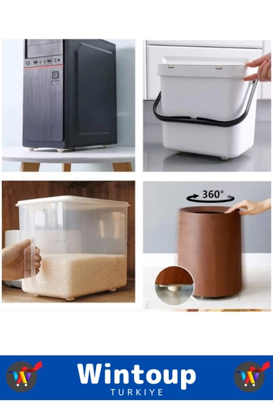 Yüksek Kaliteli Montajsız Sessiz Çalışır 360 Derece Döner Mobilya Eşya Kaydırma Taşıma Aparatı 8'li - 3