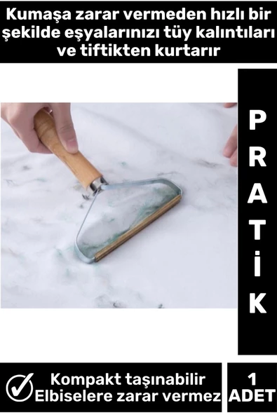 Premium Ergonomik Kompakt Pratik Kullanım Kumaşa Zarar Vermeyen Elbise Eşya Tiftik Tüy Temizleyici - 2