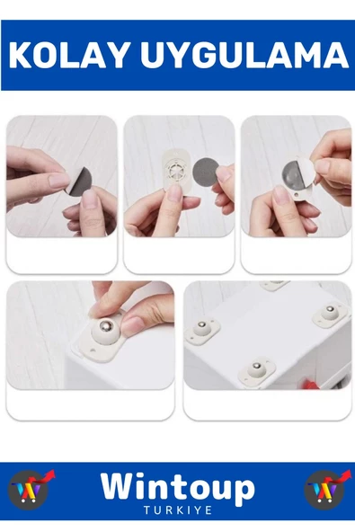 Yüksek Kaliteli Montajsız Sessiz Çalışır 360 Derece Döner Mobilya Eşya Kaydırma Taşıma Aparatı 12'li - 4