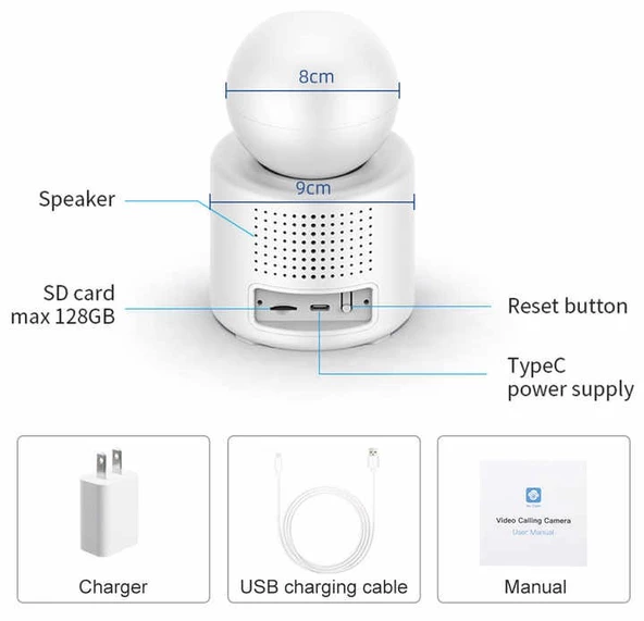 MPIA Aya Görüntülü Görüşme Özellikli 3MP Wifi İp Kamera Türkçe Uygulama - 8