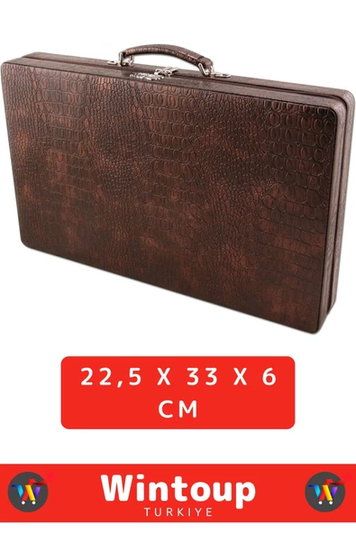 Premium Yüksek Kaliteli Tam Suni Deri Kaplama Fermuarlı Çantalı Akrilik Pullu Küçük Boy Tavla Takımı - 4