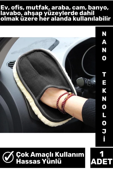 Özel Üretim Nano Teknoloji Mutfak Lavabo Ahşap Hassas Yünlü Otomobil Yıkama Temizlik Eldiveni - 2