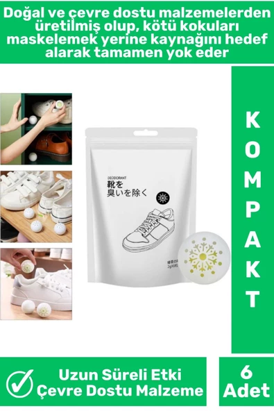 Özel Çevre Dostu Kompakt Uzun Süreli Etkili Spor Ayakkabı Bot Ayakkabı Kötü Koku Giderici Top 6 Adet - 2