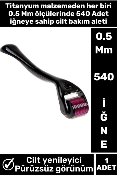 Yüksek Kaliteli 0.5 Mm 540 Titanyum İğneli Cilt Yenileyici Pürüzsüz Cilt Bakım Aleti Derma Roller - 2