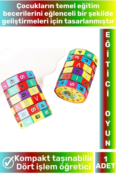 Okul Öncesi Kompakt İnteraktif Matematik Toplama Çıkarma Çarpma Bölme Dört İşlem Eğitici Oyun Küpü - 2