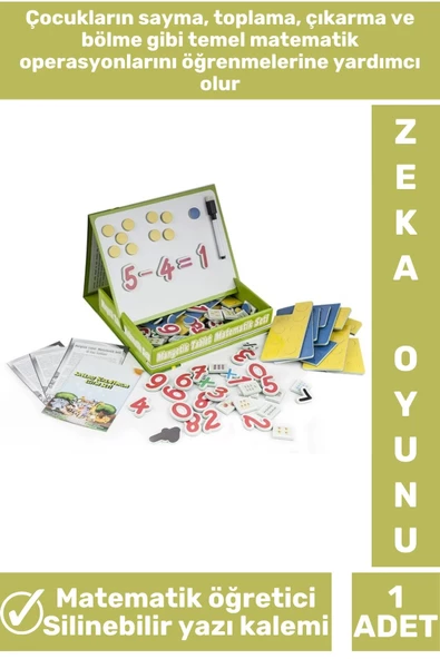 Özel Seri Öğretici Matematik Rakam Sayı Öğretici Silinebilir Yazı Kalemli MANYETİK TABLET MATEMATİK - Resim 2