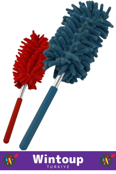 Özel Yüksek Kaliteli Kompakt Uzayabilen Teleskopik Mutfak Banyo Temizlik Mikrofiber Toz Alma Fırçası - 3