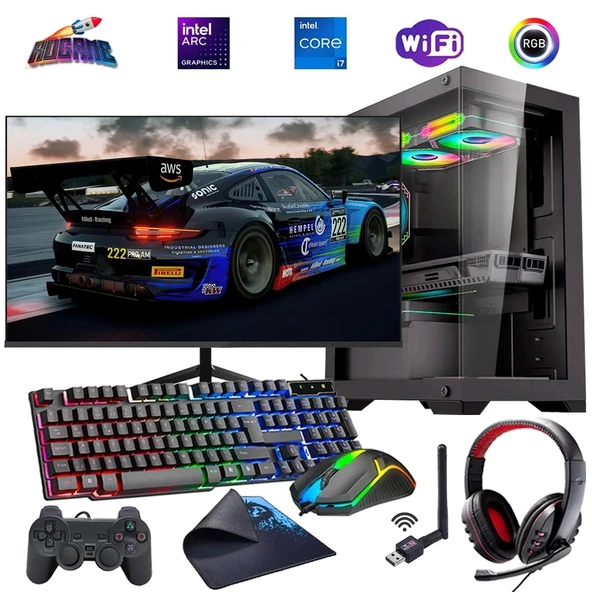 i7 14700F 16GB DDR4 512GB m2 12GB ARC B580 24" Monitörlü Oyun Bilgisayarı (Gaming SET) ürün görseli