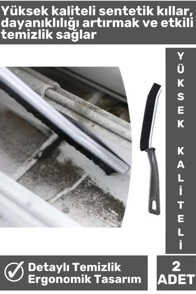Yüksek Kaliteli Derz İnce Ergonomik Mutfak Banyo Lavabo Otomobil Detaylı Temizlik Fırçası 2 Adet - 2