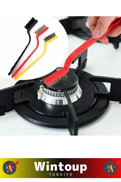 Özel Üretim Yüksek Kaliteli Mutfak Banyo Ocak Detaylı Temizlik 3'lü Sert Tel Fırça Temizlik Seti - 4