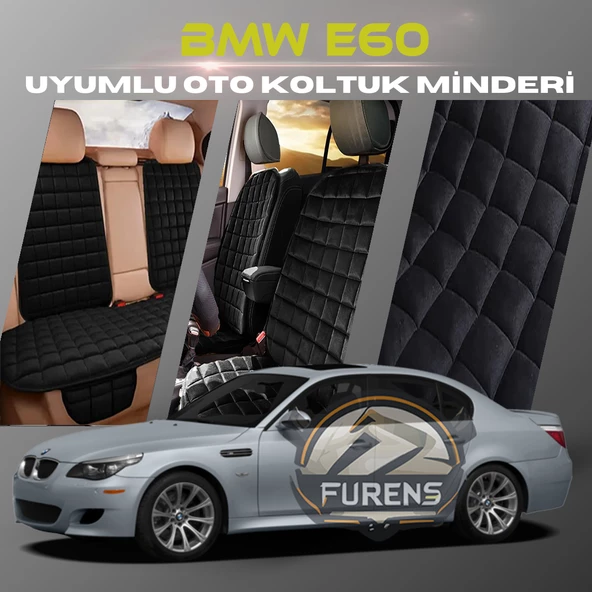 Bmw E60 Siyah Renk Tay Tüyü Cepli & Terletmez Sırtlı Oto Koltuk Minder Seti - Koltuk Koruma Kılıfı (ÖN & ARKA TAM SET) ürün görseli 1