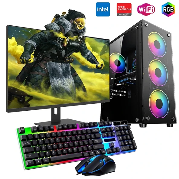 iNTEL i5 4N 8GB Ram 480GB SSD 4GB RX550 24" Monitörlü Oyun Bilgisayarı ürün görseli