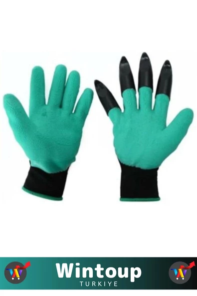 Özel Üretim Kauçuk ABS Plastik Delinmeye Dirençli 4 Sert Tırnaklı Kazma Dikme Kazıma Bahçe Eldiveni - 3